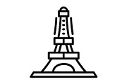 Eiffel Tower Line Icon, an Icon by Pexelpy (Thumbnail 1 of 2)