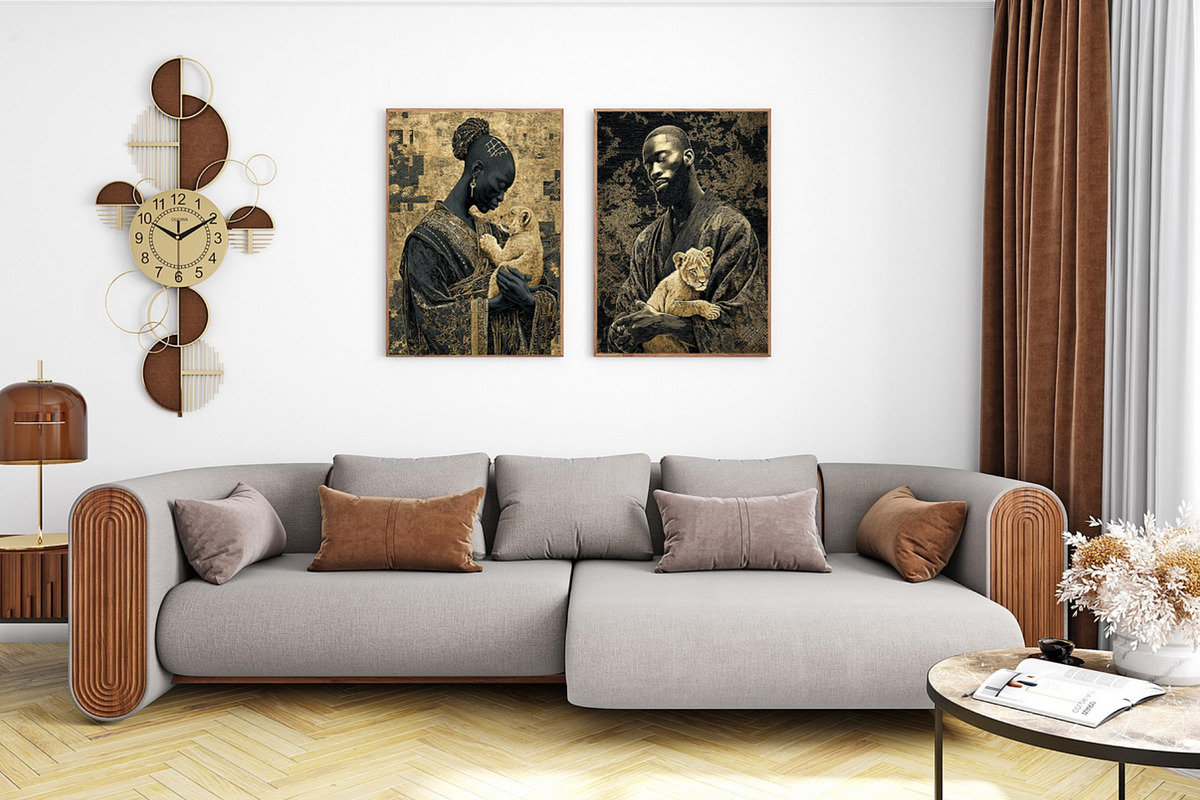 Ancient Africa G& B Wall Art Set, an Illustration by PrintablesByFranklyn (Photo 5 of 7)