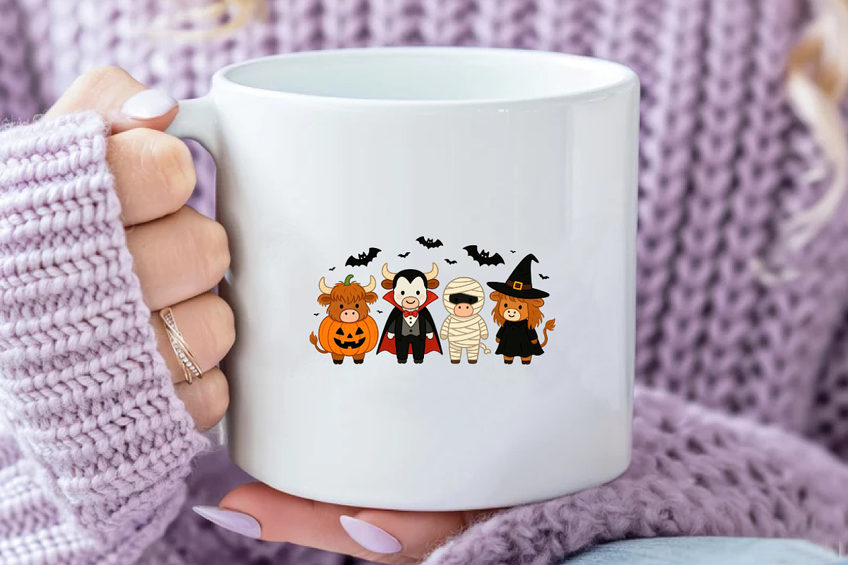 Funny Highland Cow Halloween PNG, an Illustration by Daily.Designs (Photo 5 of 5)