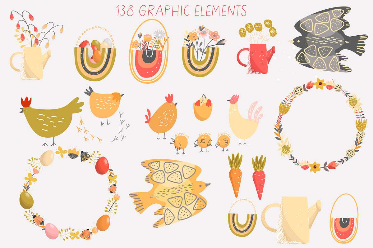 Happy Boho Easter spring clipart, an Animal Illustration by NataLyaroArt (Photo 8 of 13)