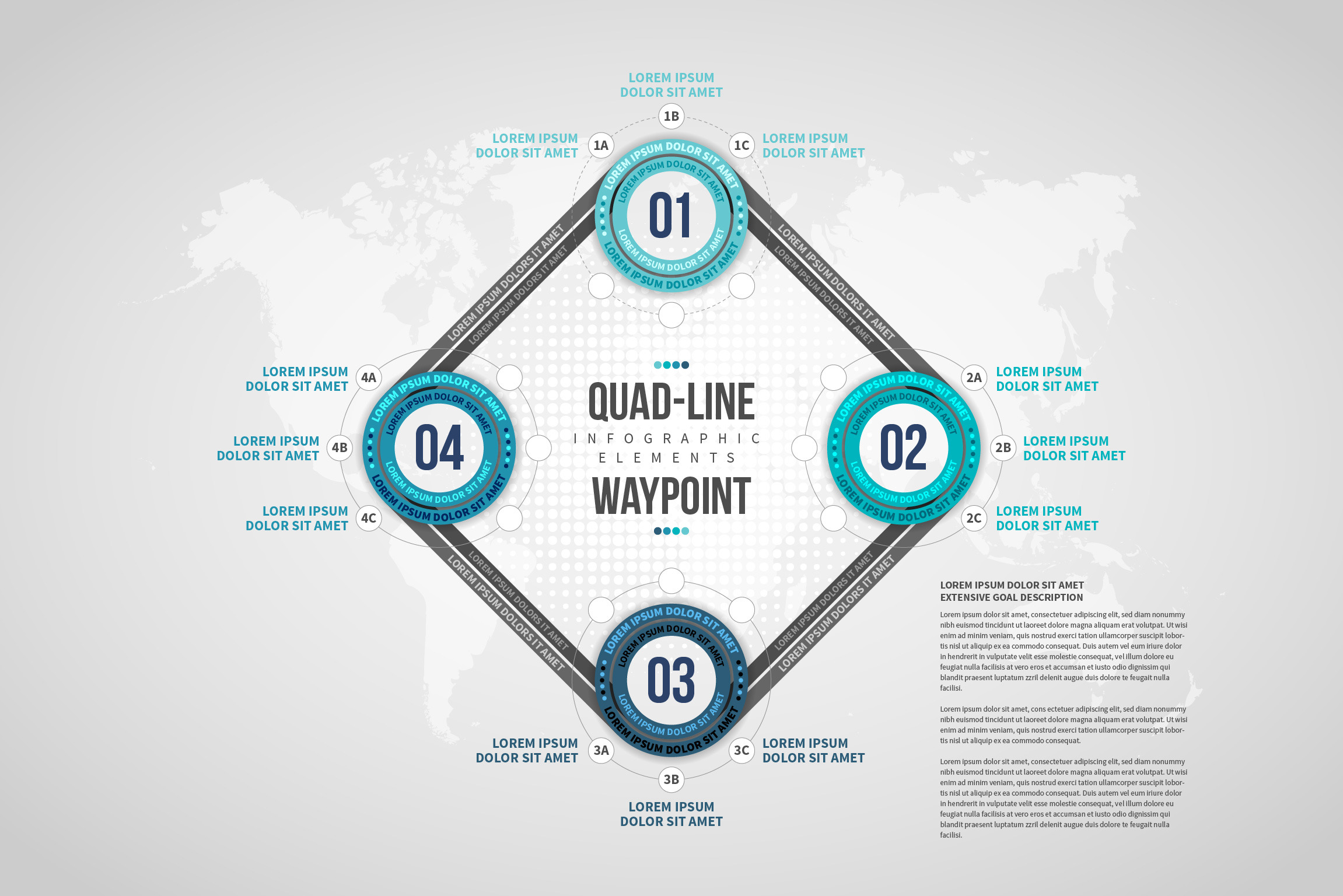 Quad-Line Waypoint Infographic, a Templates & Theme by h.utomo