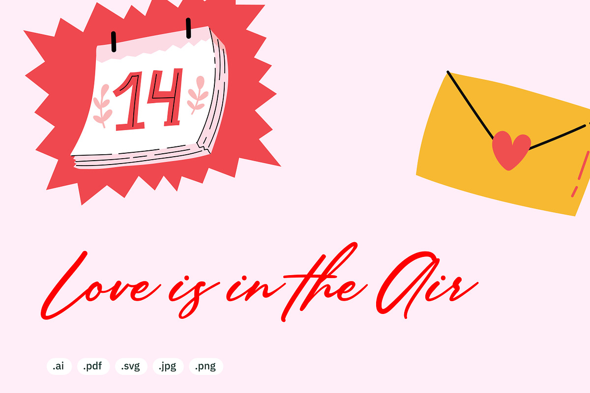 Cute Valentine’s Day Illustrations, an Object Graphic by crafty (Photo 1 of 4)