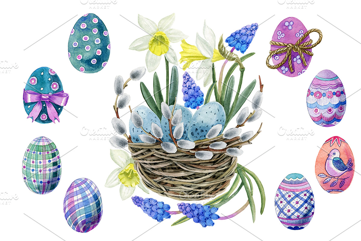Easter set, an Illustration by Watercolor life (Photo 3 of 5)