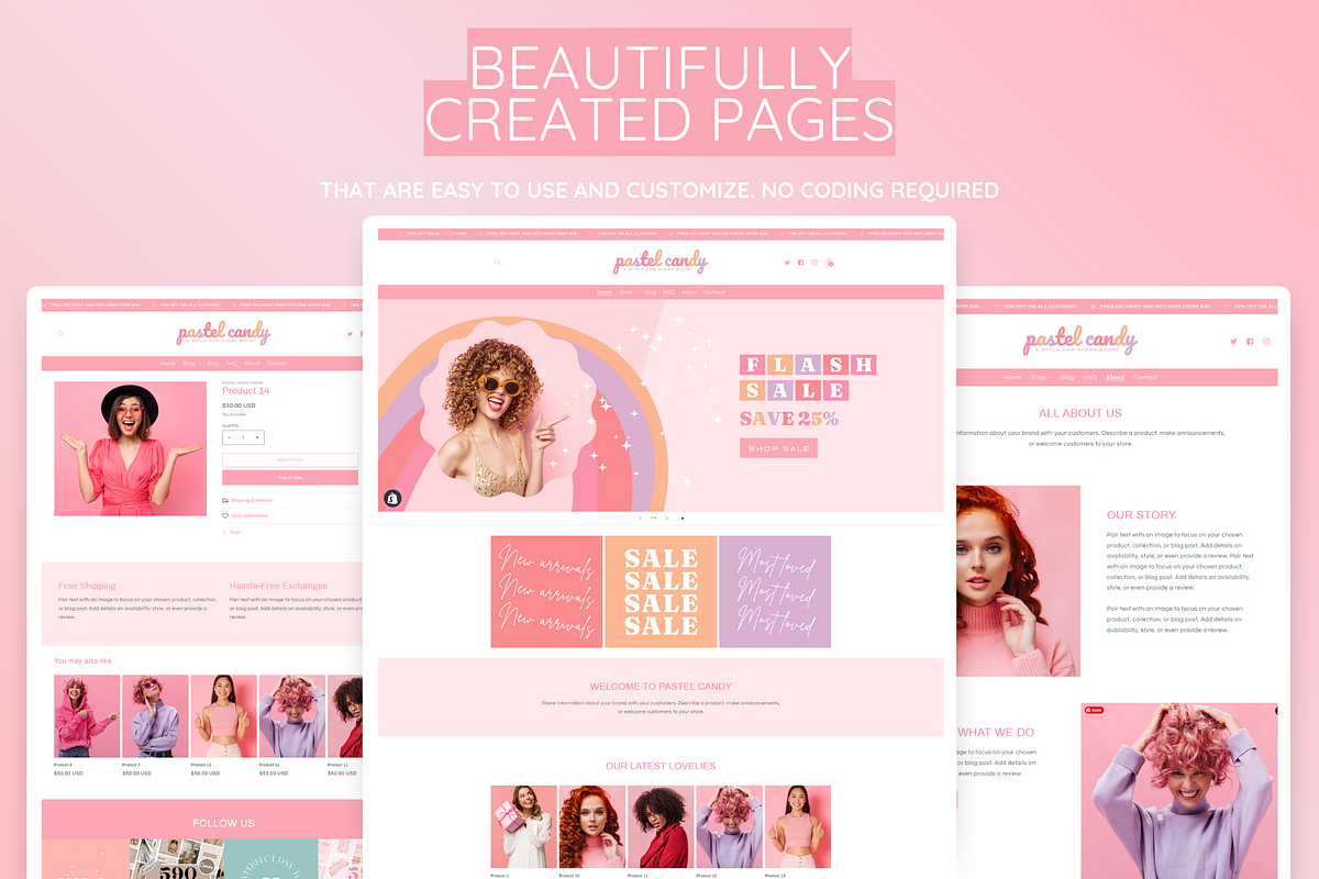 Pastel Shopify Theme, a Shopify Template by SunshineStudioBoutique (Photo 6 of 10)
