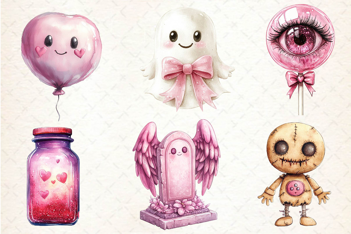 Pink Pastel Halloween Clipart, an Illustration by Dream Creation (Photo 4 of 7)