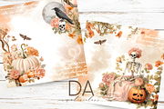 Pink and Orange Halloween Paper, a Background Graphic by Coco Bloom (Thumbnail 2 of 6)