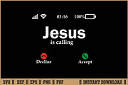 Jesus Is Calling Christian Quote SVG, a Seasonal Illustration by Handy Arts Studio (Thumbnail 1 of 3)