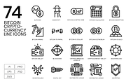 Bitcoin & Cryptocurrency Line Icons, an Icon by Flat Icons (Thumbnail 1 of 5)