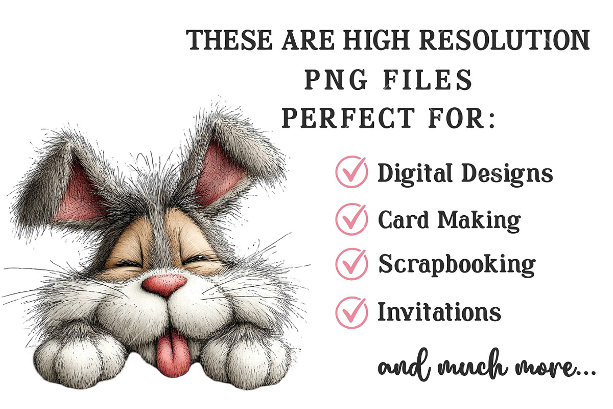 Whimsical Funny Easter Bunny Clipart, an Illustration by OK Design (Photo 4 of 6)