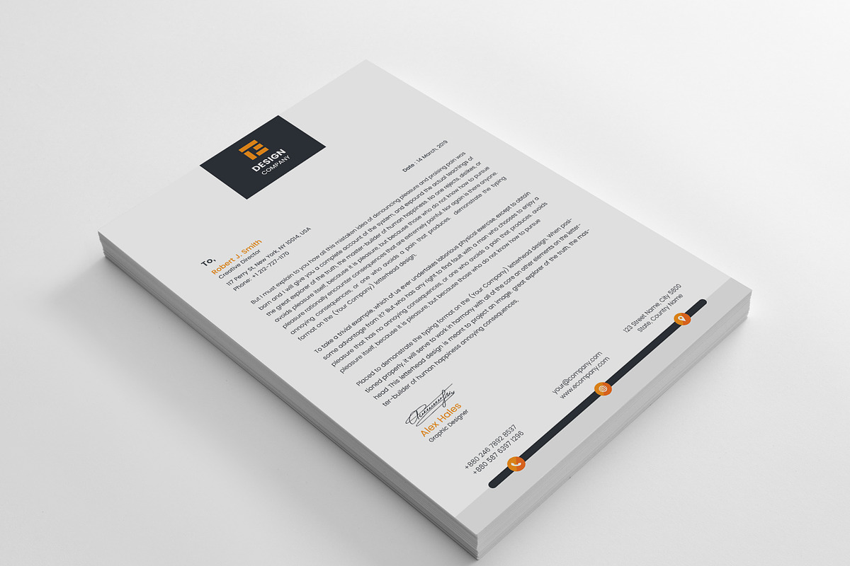 Minimal Letterhead, a Stationery Template by Thecodude (Photo 2 of 4)