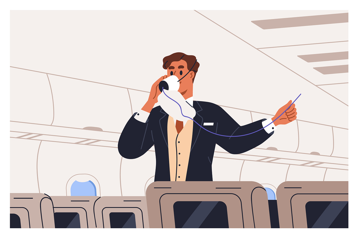 People travel by air in plane set, a Transportation Illustration by Good Studio (Photo 7 of 16)