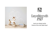 PSD Wallpaper Mockup In Nursery Room, a Mockup by First Impression Mockups (Thumbnail 2 of 4)