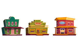 Wild West Town Buildings Set