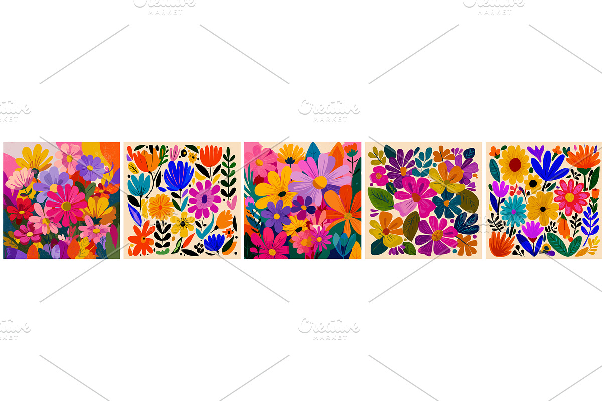 Flower print flat. Floral pattern, an Object Illustration by Stock-Smart-Start