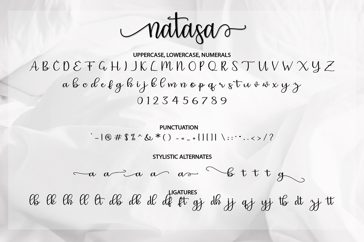 Natasa Script Font preview 2
