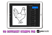 50 Chicken Procreate Stamps Brushes, a Brush Add-On by Procreate Sale (Thumbnail 2 of 6)
