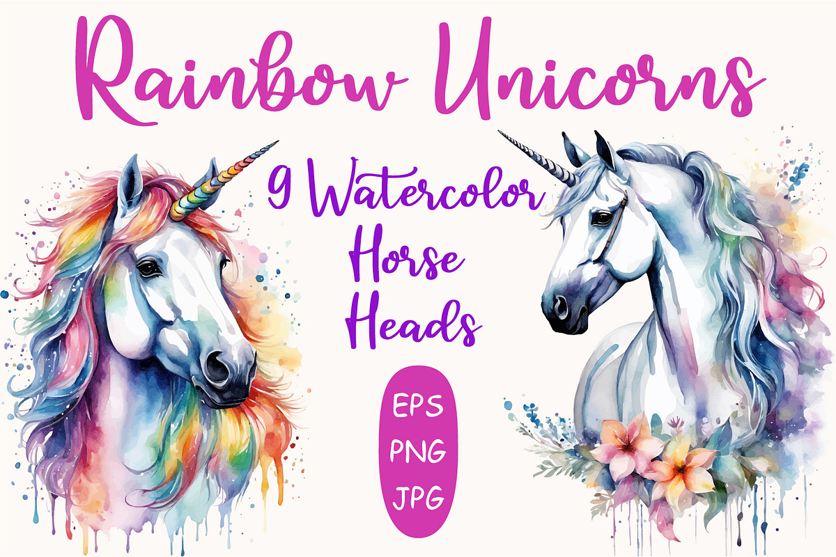 Rainbow Unicorn, an Animal Illustration by Michiru13 (Photo 1 of 3)