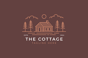 Cottage Logo Hut Forest Wood House, a Branding & Logo Template by Signatoro