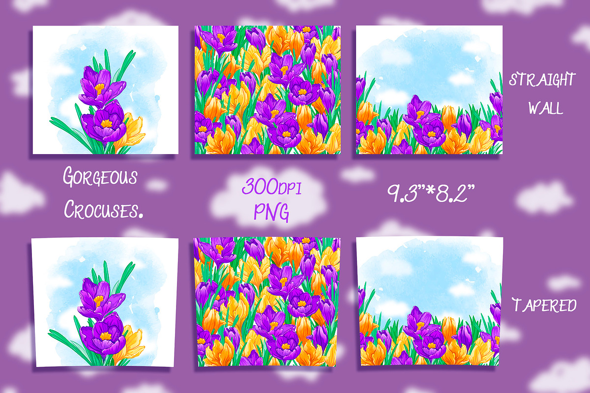 Crocuses. Tumbler sublimation, a Pattern Graphic by Maycat_store (Photo 5 of 5)