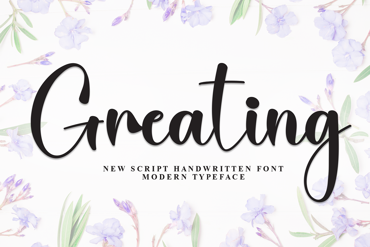 Greating | Script Font, a Handwritten Font by Scratchones (Photo 1 of 8)
