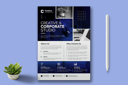 Corporate Flyer Template layout, a Flyer Template by MightyDesign
