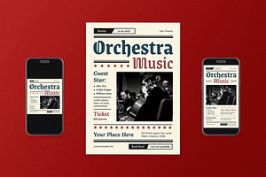 Classic Orchestra Music Flyer Set, a Flyer Template by Aiyari Graphic