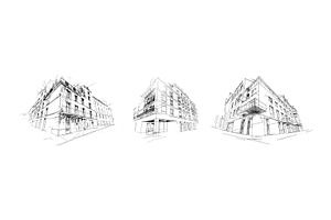 Black ink architectural sketch of, an Object Illustration by Stock-Smart-Start