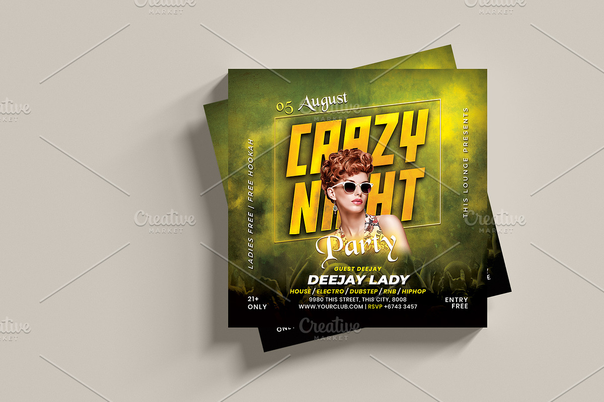 Crazy Night Party Flyer, a Flyer Template by Teetouch Graphics (Photo 3 of 3)