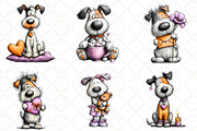 Whimsical Valentine Dog Clipart, an Animal Illustration by Black Bird Studio (Thumbnail 6 of 6)