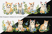 Cat Embroidery Clipart, a Graphic by Artnoy (Thumbnail 2 of 5)