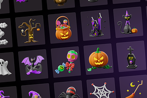 3D Halloween Icons