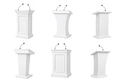 Set of white podium lecterns with, an Object Illustration by ZinetroN (Thumbnail 3 of 3)