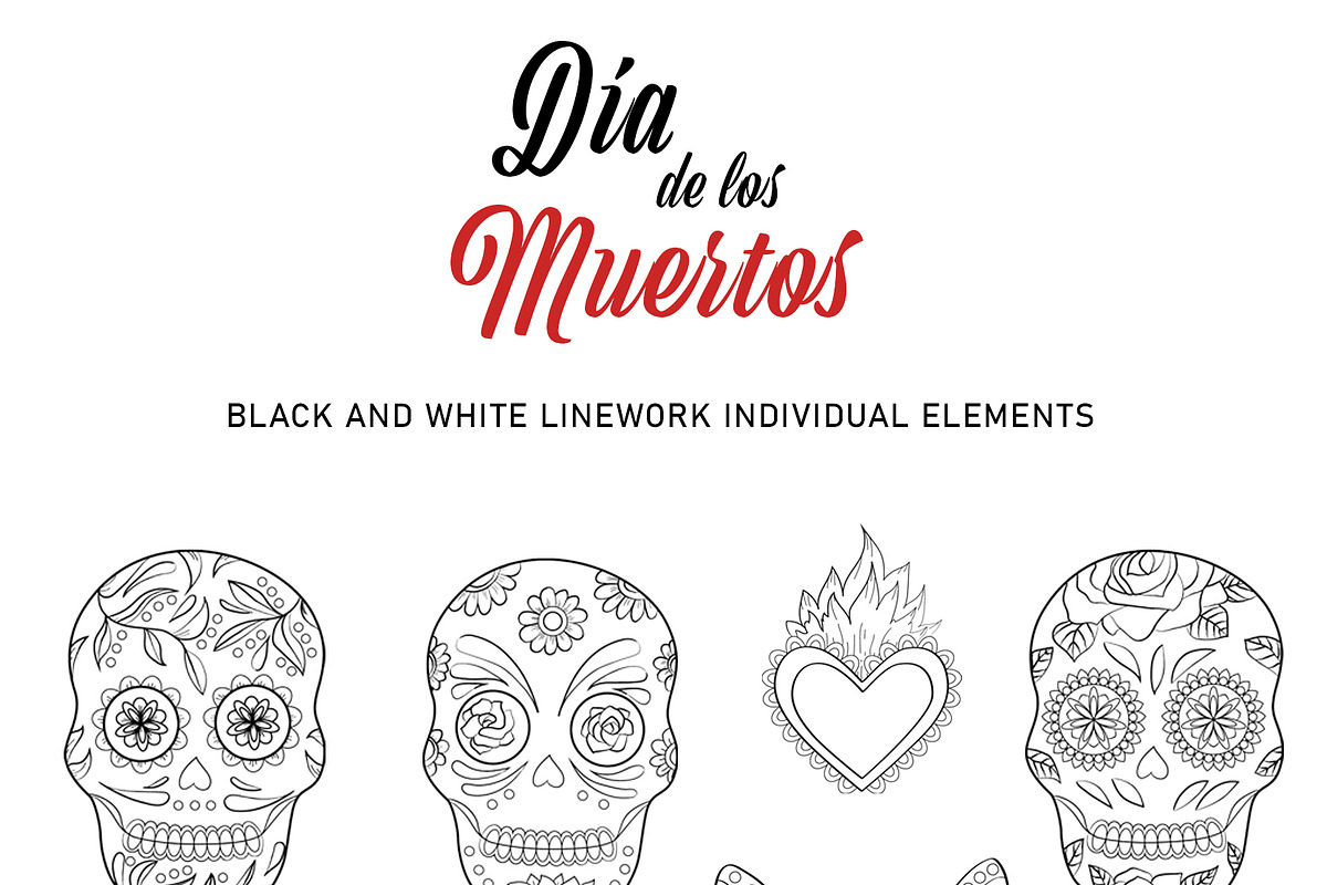 Day of the Dead watercolor set, a Graphic by svetodesign (Photo 6 of 6)