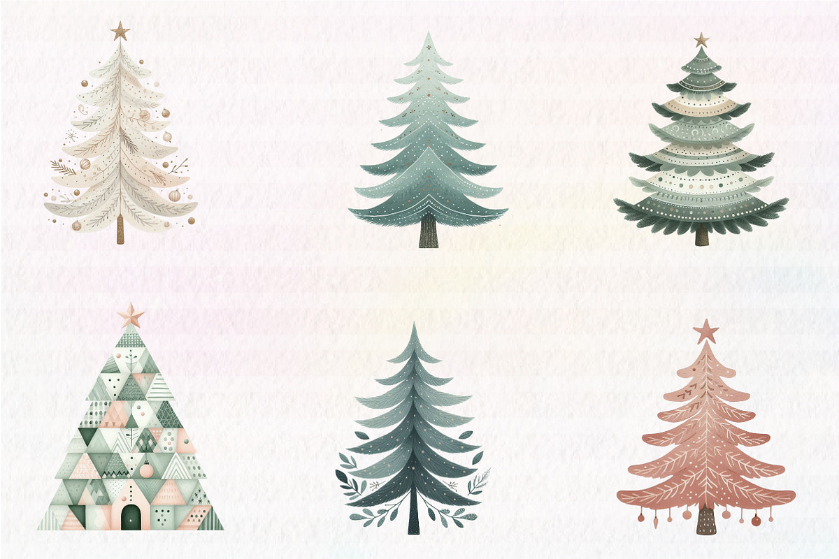 Boho Christmas Trees, an Illustration by CreationArt (Photo 2 of 5)