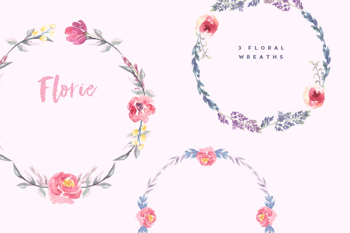 Florie Watercolor Design Kit, an Illustration by KitsPix (Photo 4 of 11)