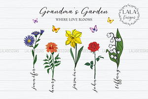 Grandma's Garden Love Blooms PNG