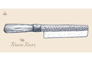 Butcher Knife. Hand drawn sketch