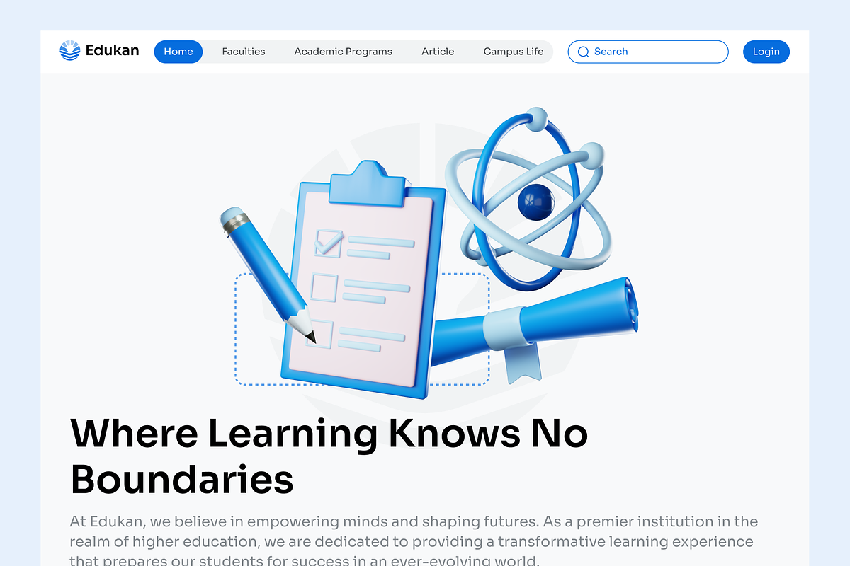 Edutech Landing Page + Free 3D Icons, a Landing Page Template by Semusim Visual (Photo 3 of 5)