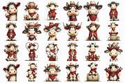 Funny western cows Clipart, an Illustration by Libby Wishes (Thumbnail 2 of 7)