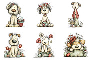 Whimsical easter dogs clipart, an Illustration by CreationArt (Thumbnail 5 of 7)