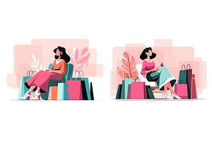 Shopaholic woman concept. Fashion, a Person Illustration by Stock-Smart-Start