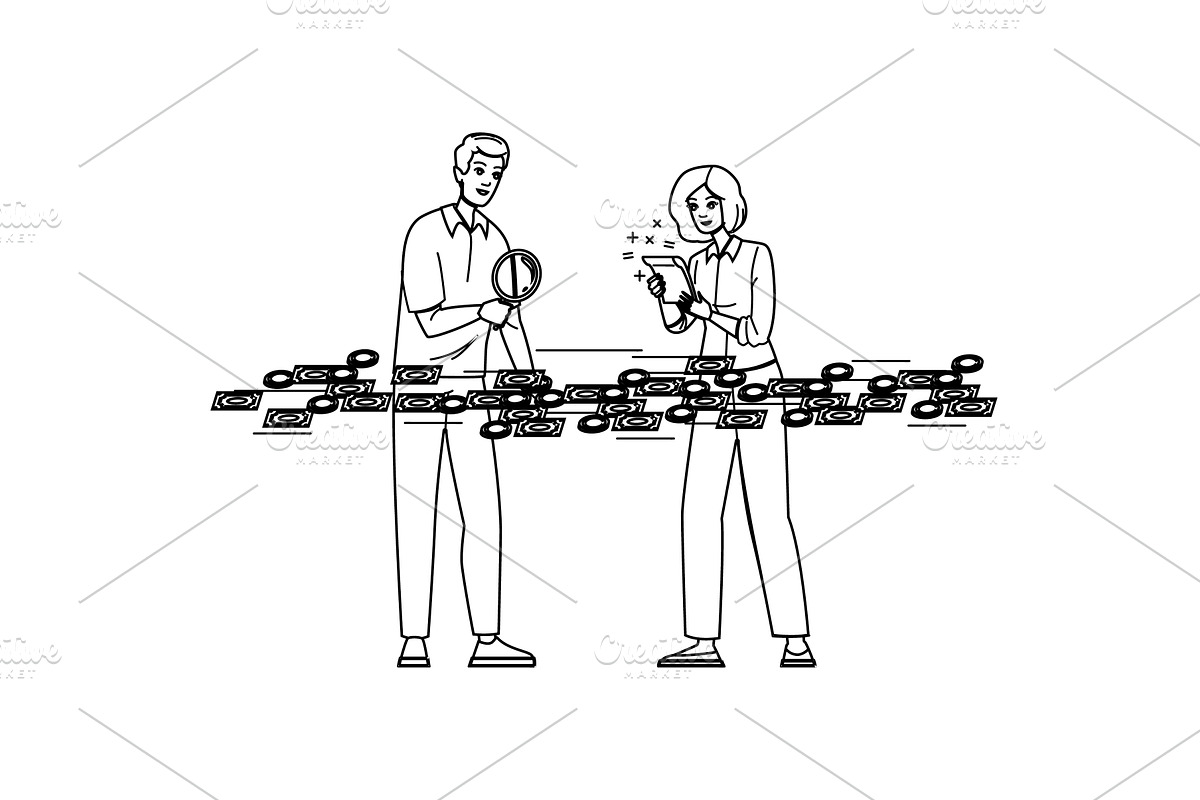 accounting cash flow management, a Person Illustration by pikepicture