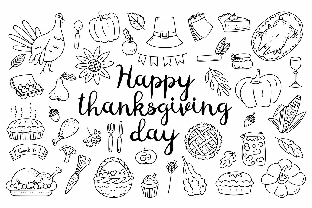 Thanksgiving Dinner Clipart Bundle, a Seasonal Illustration by Anna Studio