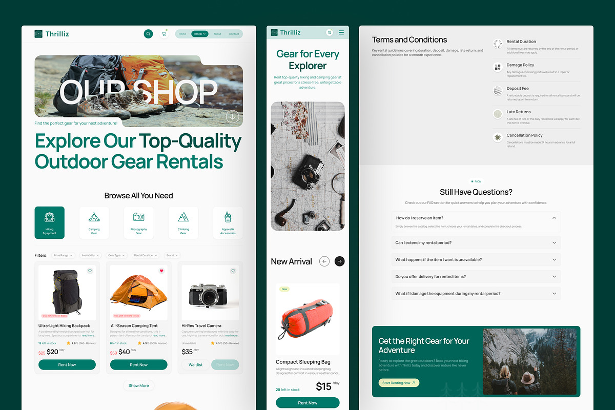 Hiking & Outdoor Activities Website, an UI Kit Template by peterdraw (Photo 4 of 7)