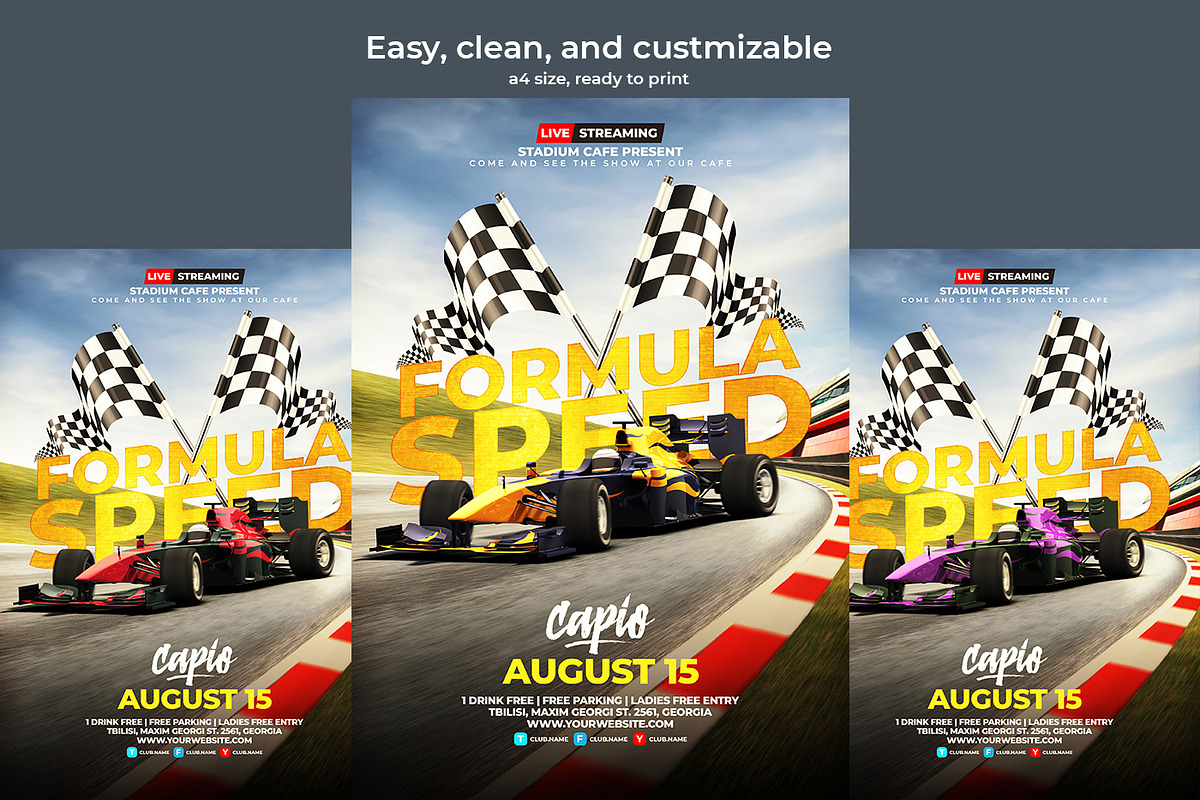 Formula Race Flyer template, a Flyer Template by bunebx (Photo 4 of 4)