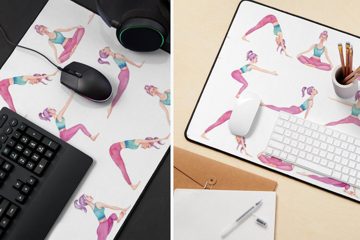 Watercolor Yoga Set, a Healthcare Illustration by Tabiti (Photo 12 of 30)