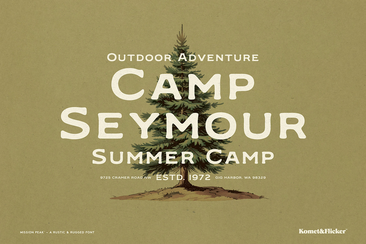 Mission Peak - A Rugged Font, a Serif Font by Komet & Flicker (Photo 10 of 15)