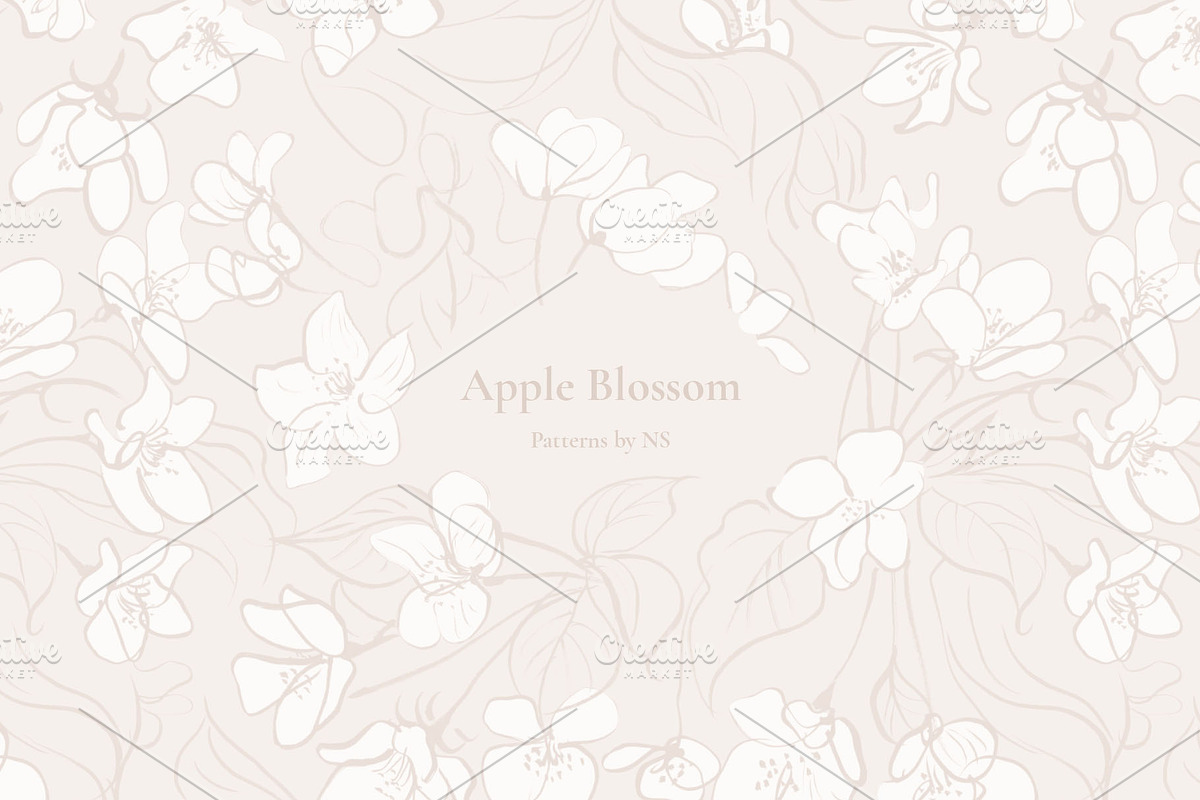 Apple Blossom Pattern Collection, a Pattern Graphic by Note And Silence (Photo 7 of 8)