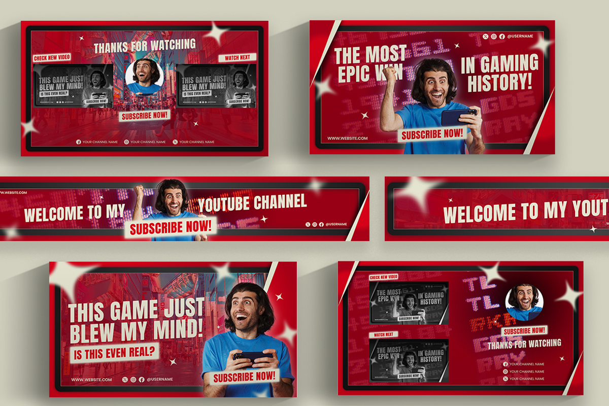 Gamer Reaction Youtube & Canva, a Social Media Template by Attype (Photo 5 of 5)