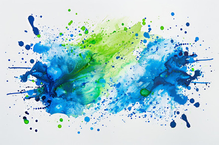 Hand painted blue and green watercol, a Background Photo by Pixeness